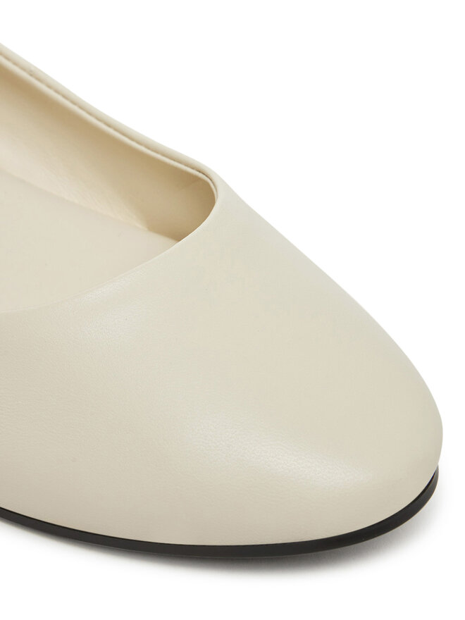 Calvin Klein Baleriny Calvin Klein Flat Mary Jane - Lth HW0HW02341 Écru