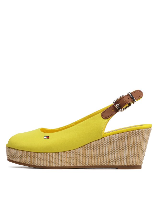 Tommy Hilfiger Szandál Tommy Hilfiger Iconic Elba Sling Back Wedge FW0FW04788 Sárga