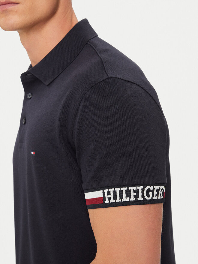 Tommy Hilfiger Tommy Hilfiger Pólóing Monotype Flag MW0MW33585 Sötétkék Slim Fit