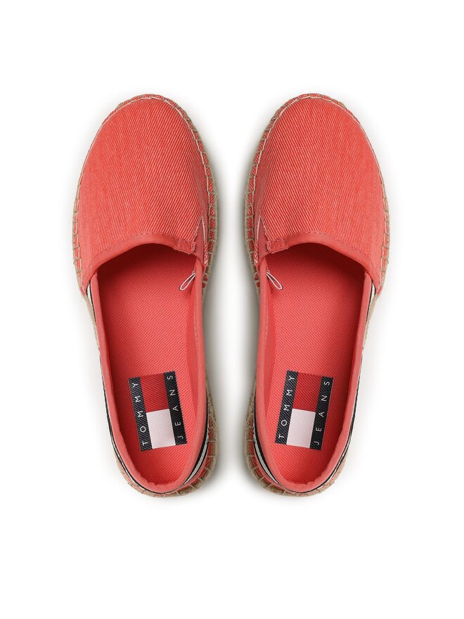 Tommy Jeans Еспадрили Tommy Jeans Tjw Flatform Webbing Espadrille EN0EN02362 Коралов