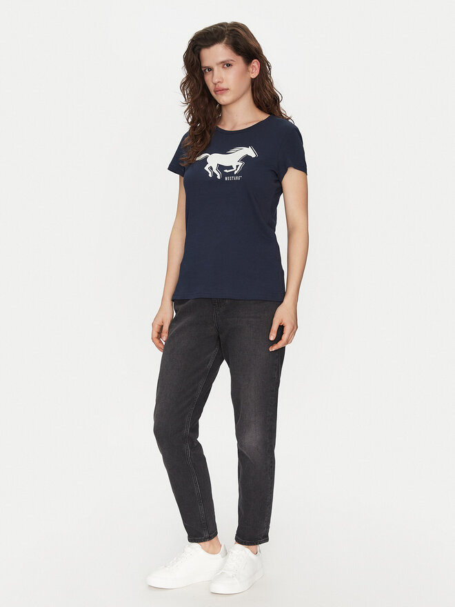Mustang Mustang Marškinėliai Loa 1016136 Tamsiai mėlyna Slim Fit