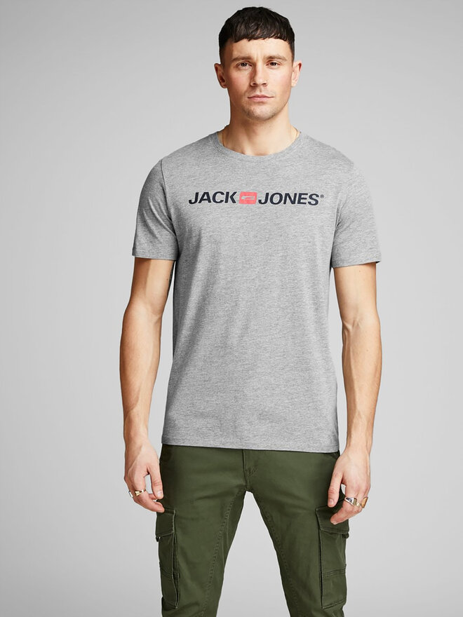 Jack&Jones Jack&Jones Marškinėliai Corp Logo 12137126 Pilka Slim Fit