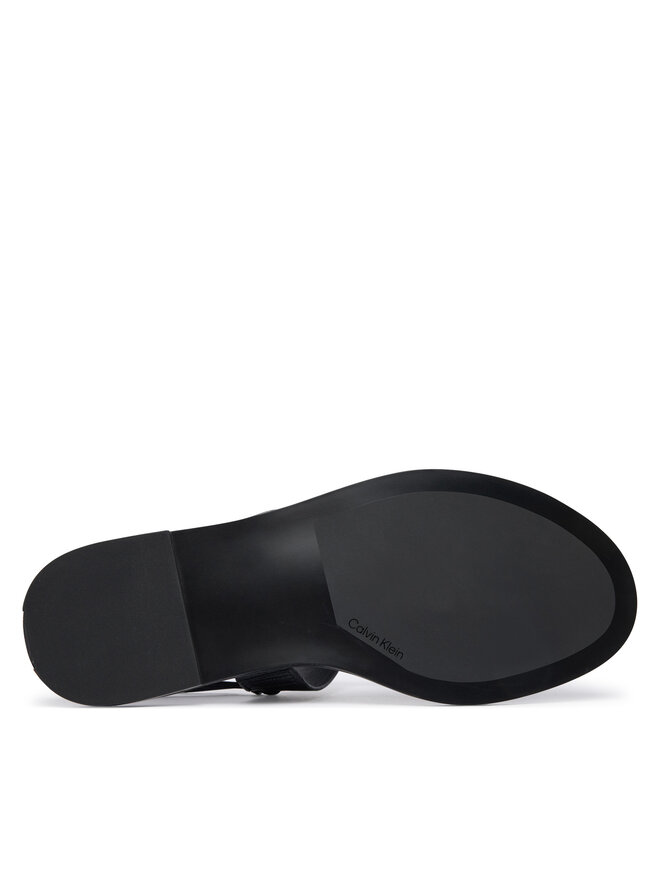 Calvin Klein Sandalen Calvin Klein Round Flat Sndl Thong Lth Hdw HW0HW02926 Schwarz
