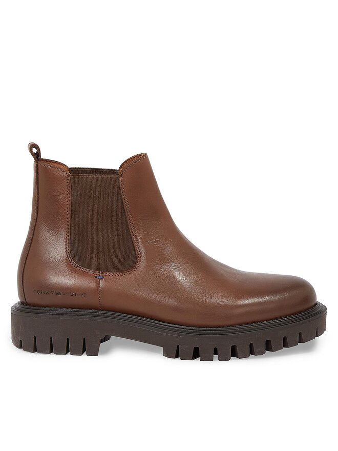Tommy Hilfiger Боти тип челси Tommy Hilfiger Premium Casual Chunky Lth Chels FM0FM04755 Кафяв