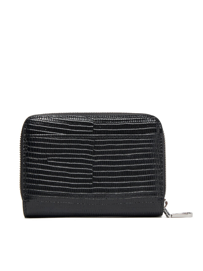 Calvin Klein Kleine Damen Geldbörse Calvin Klein Lizard Embossed Lthr Med Flap Zi LV04F1067G Schwarz