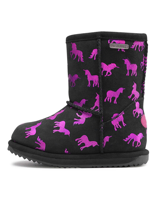 EMU Australia Botas de nieve EMU Australia Rainbow Unicorn Brumby K12373 Negro