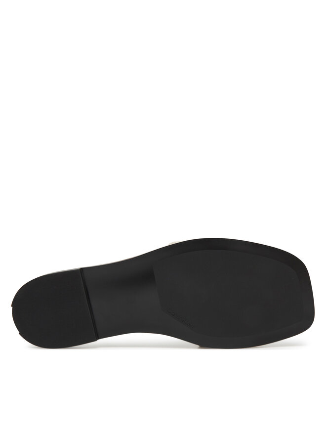 Calvin Klein Παντόφλες Calvin Klein Flat Sandal Square Hf Lth HW0HW02652 Μπεζ