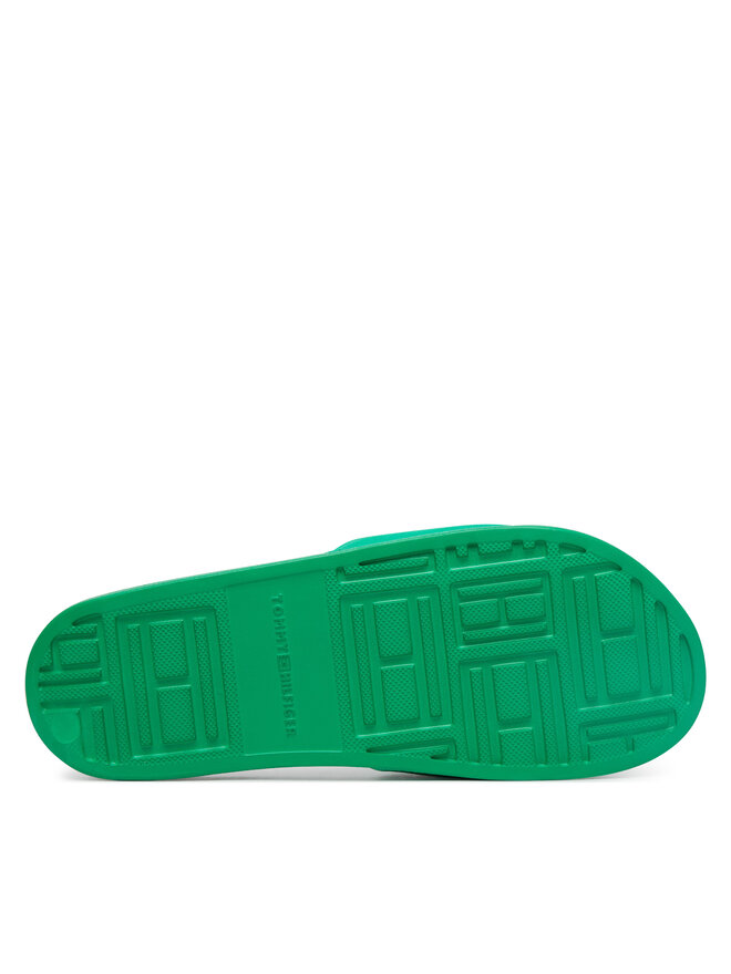 Tommy Hilfiger Pantoletten Tommy Hilfiger Th Script Pool Slide FW0FW09286 Grün