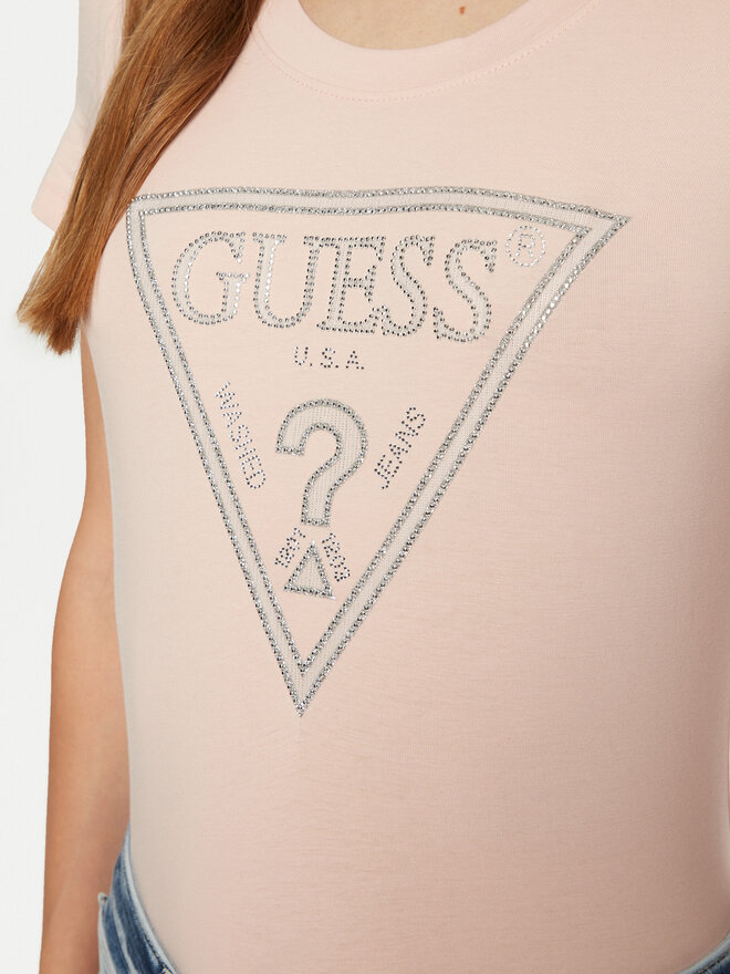 Guess Guess Marškinėliai W5RI11 J1314 Rožinė Regular Fit