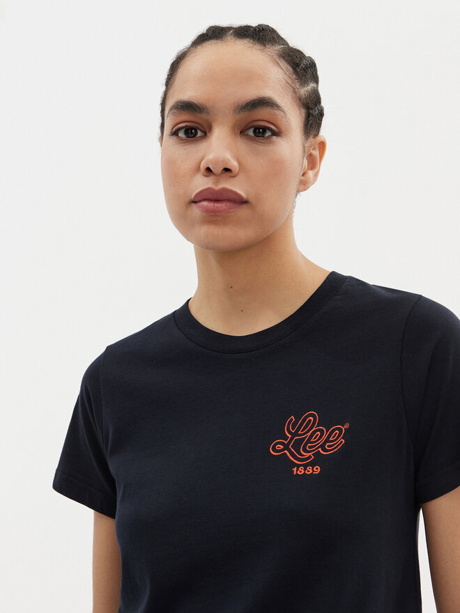 Lee Lee T-Shirt Small Logo 112350198 Schwarz Regular Fit