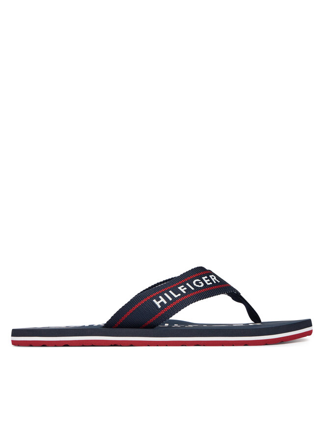Tommy Hilfiger Zehentrenner Tommy Hilfiger Sporty Hilfiger Beach Sandal FM0FM05805 Dunkelblau