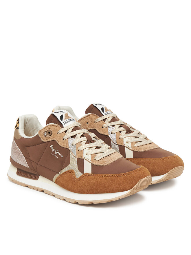 Pepe Jeans Sneakers Pepe Jeans Brit Glitter W PLS400005 Marrone