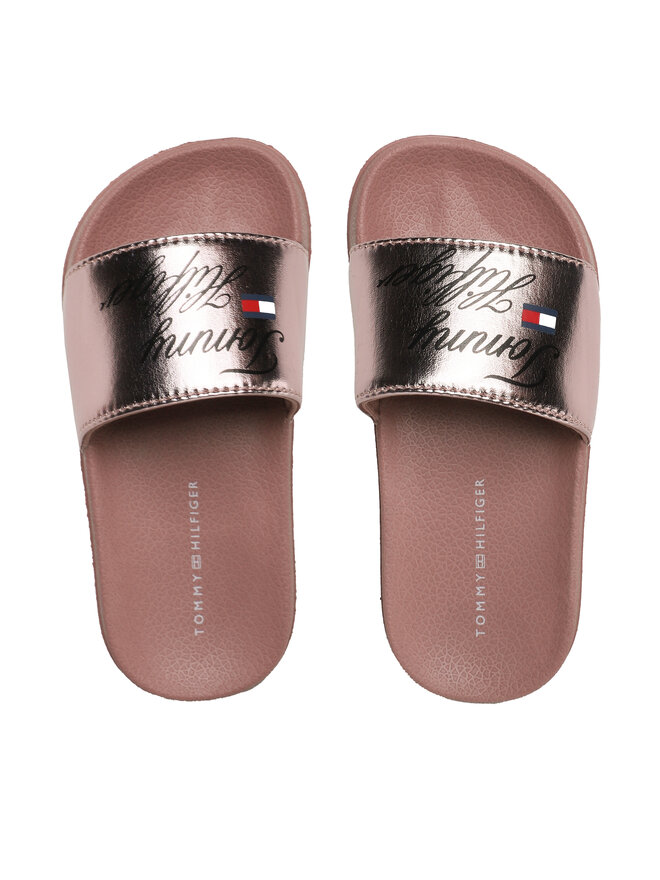 Pantoletten Tommy Hilfiger Logo Pool Slide T3A0 32799 1367 Rosa eschuhe