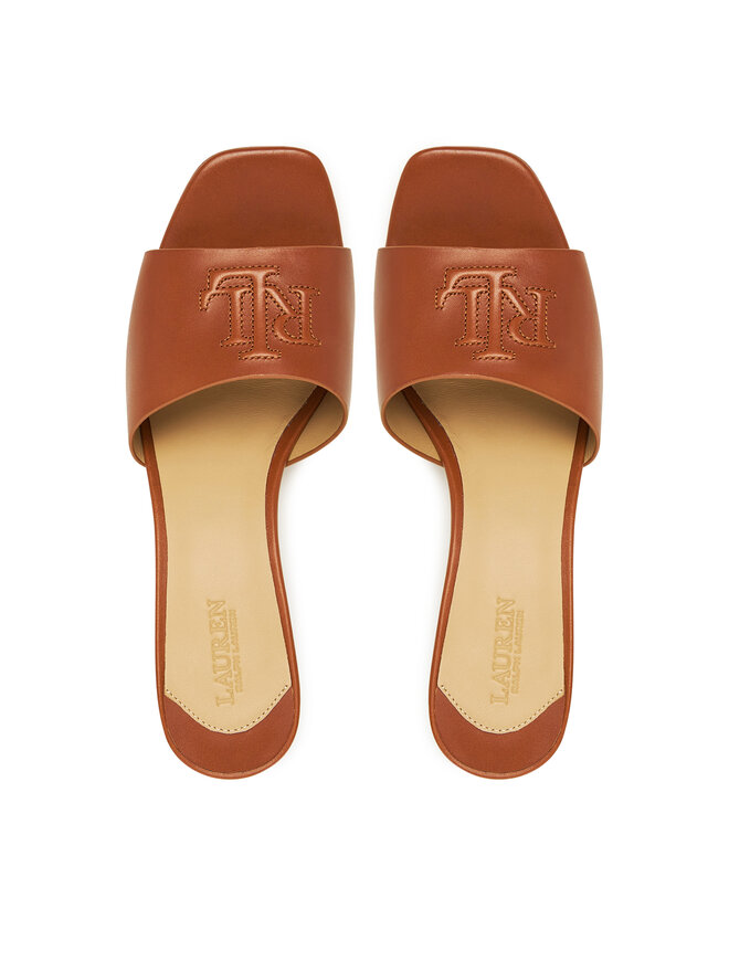 LAUREN RALPH LAUREN Pantoletten LAUREN RALPH LAUREN Everley Block-Heel 802974364002 Braun