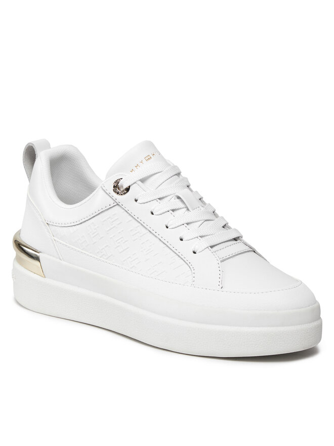 Tommy Hilfiger Sneakers Tommy Hilfiger Lux Court Sneaker Monogram FW0FW07808 Alb