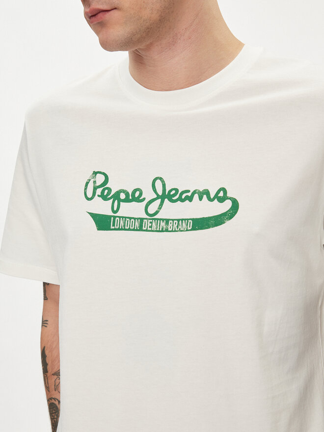 Pepe Jeans Pepe Jeans Camiseta Claude PM509390 Écru Regular Fit
