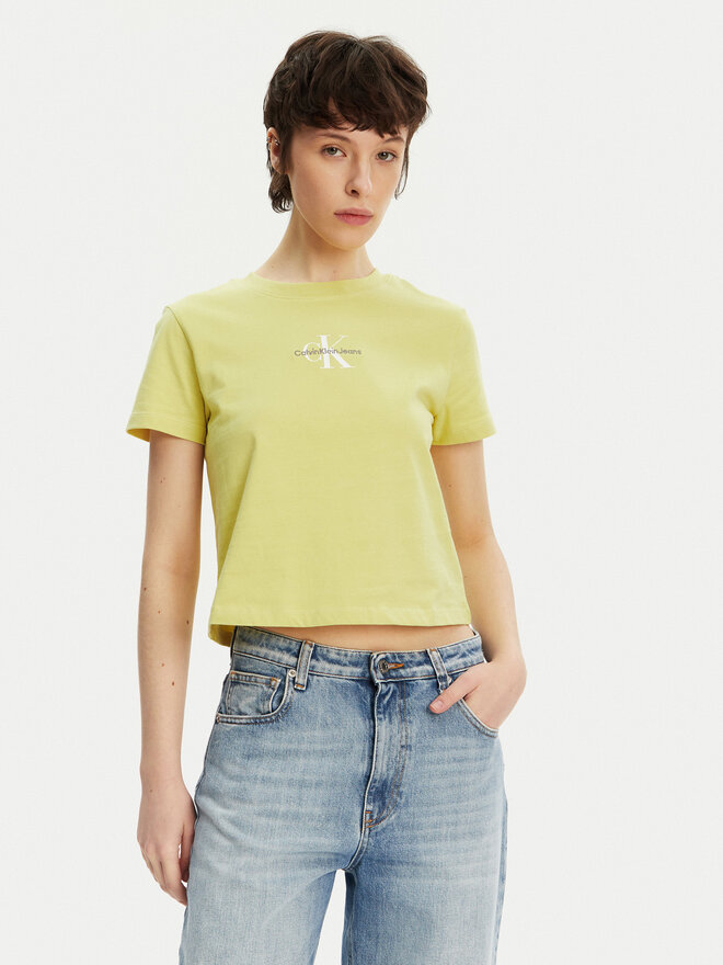 Calvin Klein Jeans Calvin Klein Jeans Camiseta Monologo J20J223113 Amarillo Slim Fit