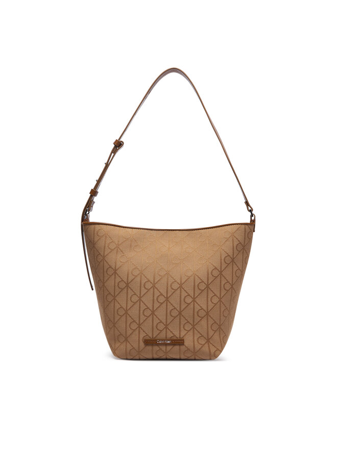 Calvin Klein Handtasche Calvin Klein Emblem Aop Jacquard Camera Bag LV04F3535G Braun