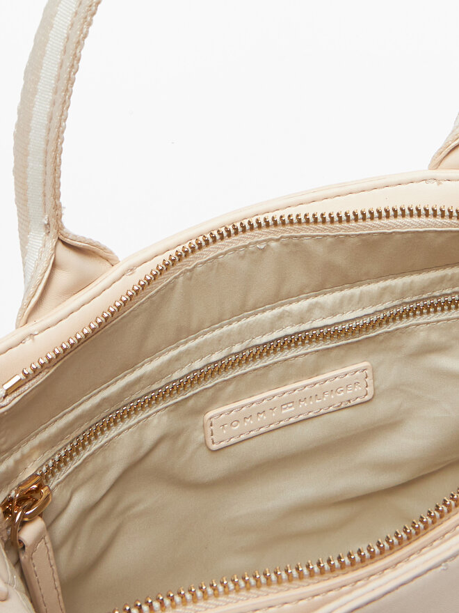 Tommy Hilfiger Bolso Tommy Hilfiger Th Logotape Mini Tote AW0AW17201 Écru