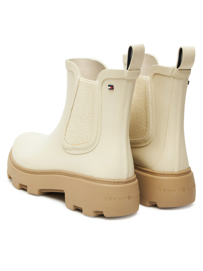 Tommy Hilfiger Гумові чоботи Tommy Hilfiger Rubber Flag Cleated FW0FW08637 Бежевий