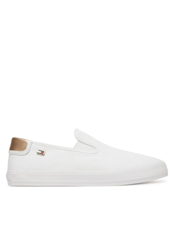 Tommy Hilfiger Teniszcipő Tommy Hilfiger Vulc Canvas Slip-On Sneaker FW0FW08645 Fehér