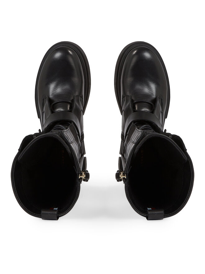 Tommy Hilfiger Botas altas Tommy Hilfiger Cool Monochromatic Bikerboot FW0FW07338 Negro