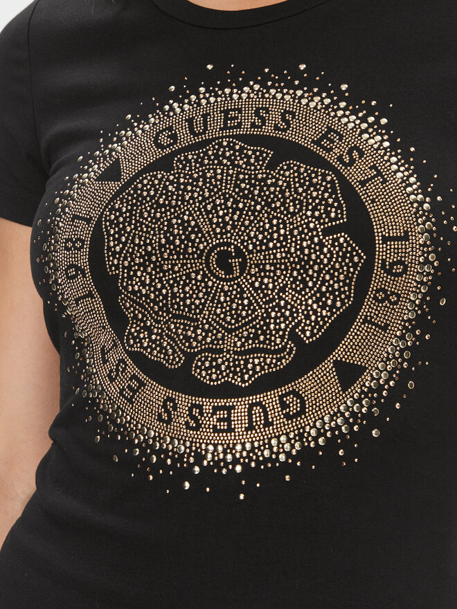 Guess Guess T-Shirt Camelia W4RI47 J1314 Schwarz Slim Fit