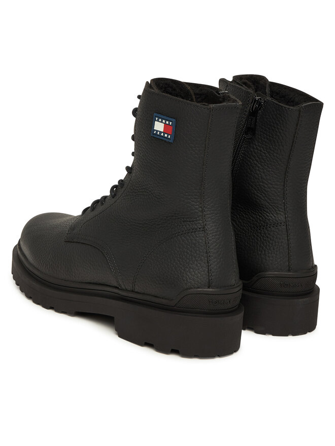 Tommy Jeans Schnürschuhe Tommy Jeans Tjm Lace Up Tumbled High EM0EM01631 Schwarz