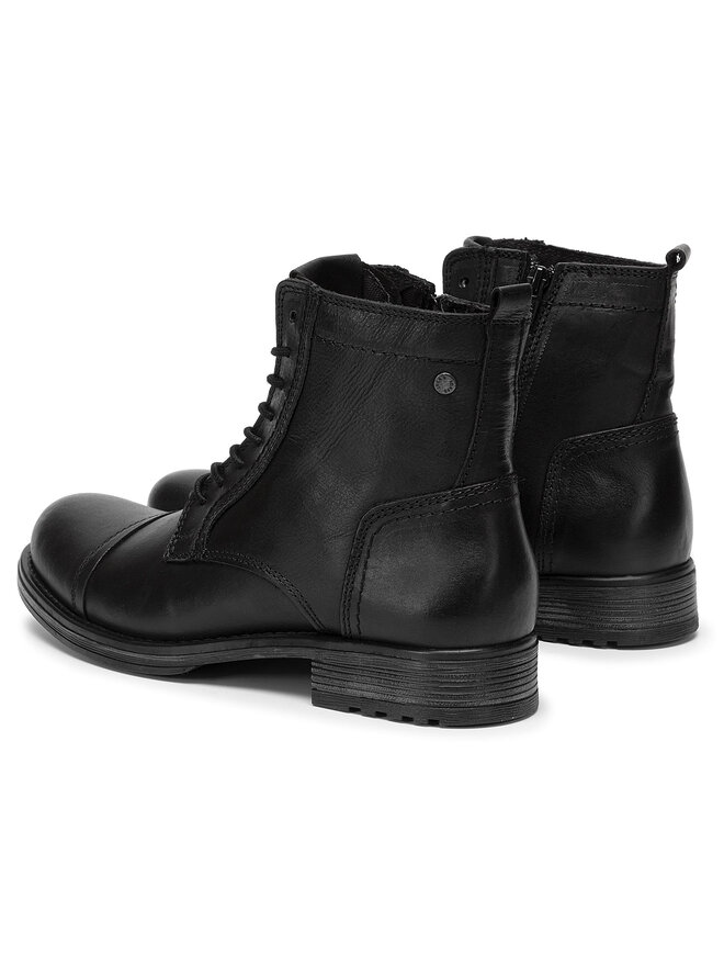 Jack&Jones Čižmy Jack&Jones Russel Leather 12155999 Čierna
