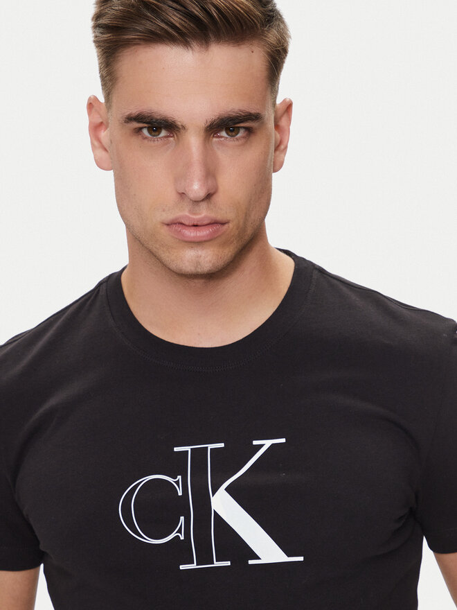 Calvin Klein Jeans Calvin Klein Jeans T-Shirt Outline Monologo J30J325678 Μαύρο Slim Fit