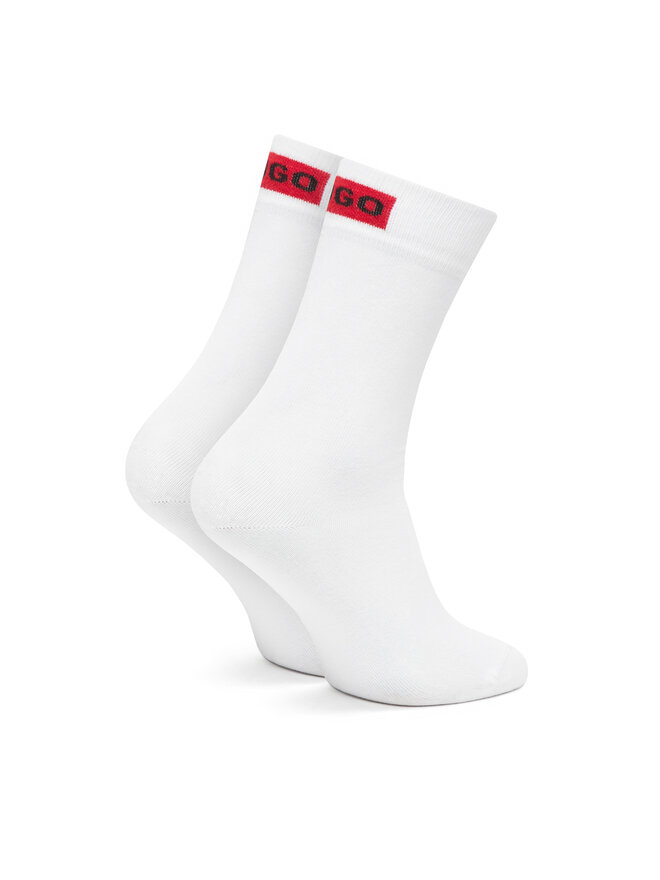 HUGO 2 pares de calcetines altos para mujer HUGO 50502046 Blanco