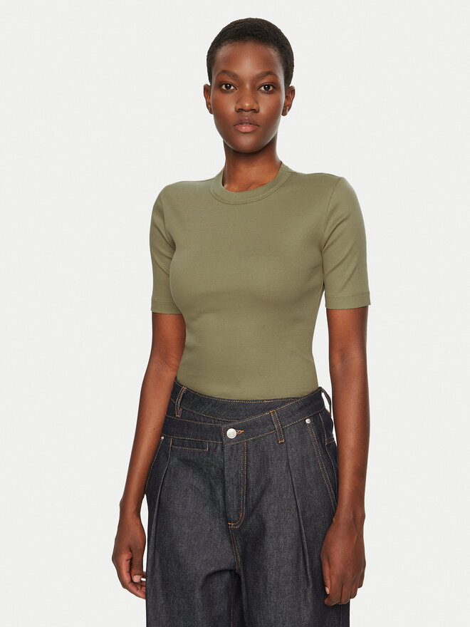 IVY OAK IVY OAK T-Shirt Kristin IO1100X2351 Khakifarben Slim Fit
