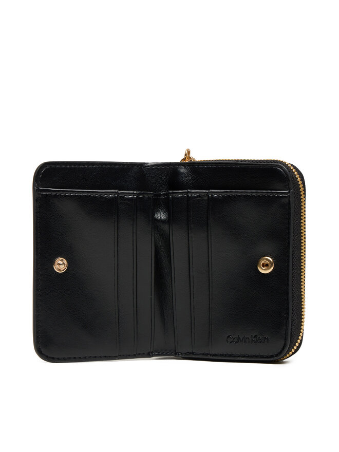Calvin Klein Kleine Damen Geldbörse Calvin Klein Ck Medium Flap Zip Around LV04F1075G Schwarz