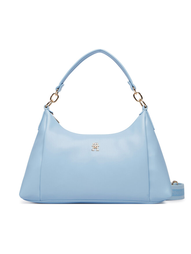 Tommy Hilfiger Handtasche Tommy Hilfiger Th Essential Shoulder Bag AW0AW18373 Hellblau