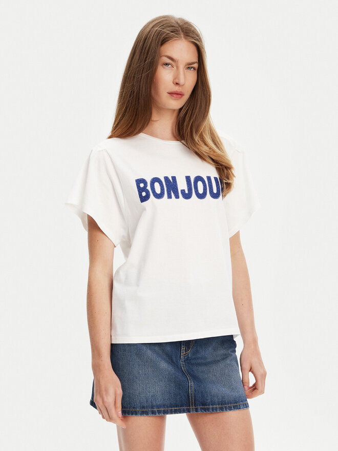 United Colors Of Benetton United Colors Of Benetton Marškinėliai 3LNSD109Z Balta Relaxed Fit