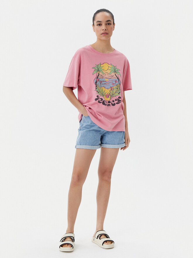 Roxy Roxy Marškinėliai ERJZT05905 Rožinė Oversize