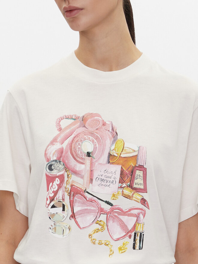 HUGO HUGO Футболка Vintage Tee_15 50539107 Écru Regular Fit
