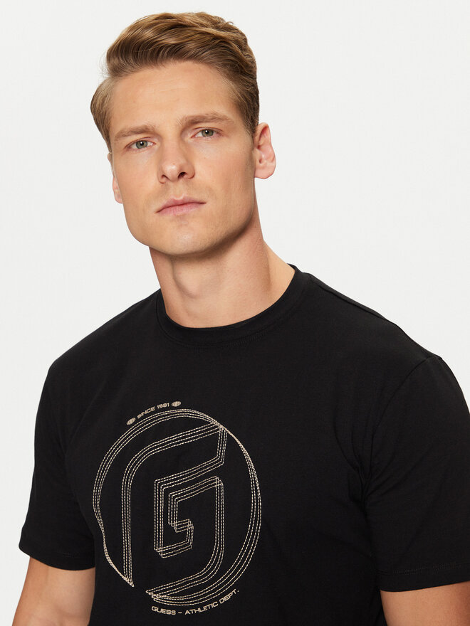 Guess Guess Marškinėliai Z5RI01 J1314 Juoda Regular Fit