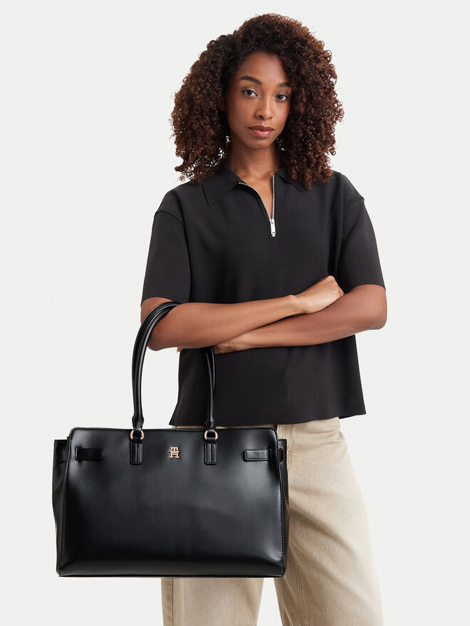 Tommy Hilfiger Handtasche Tommy Hilfiger AW0AW19069 Schwarz
