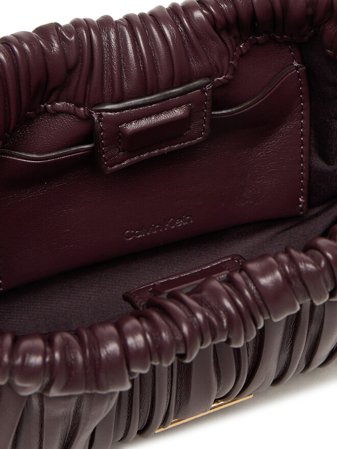 Calvin Klein Ročna torba Calvin Klein Plisse Mini Drawstring Bag LV04F3077G Bordo rdeča