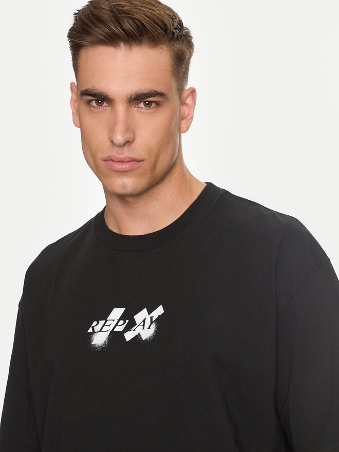 REPLAY Replay T-Shirt MMG330.000.23454 Μαύρο Oversize
