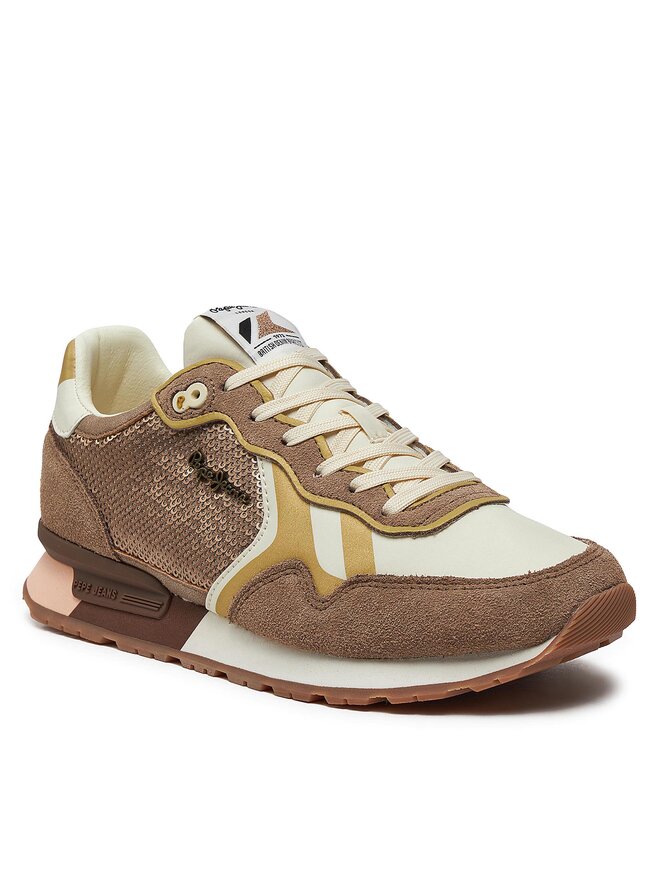 Pepe Jeans Sneakers Pepe Jeans Brit Sequins W PLS40009 Beige