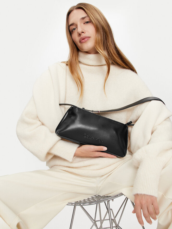 Calvin Klein Дамска чанта Calvin Klein Embossed Logo K60K612550 Черен