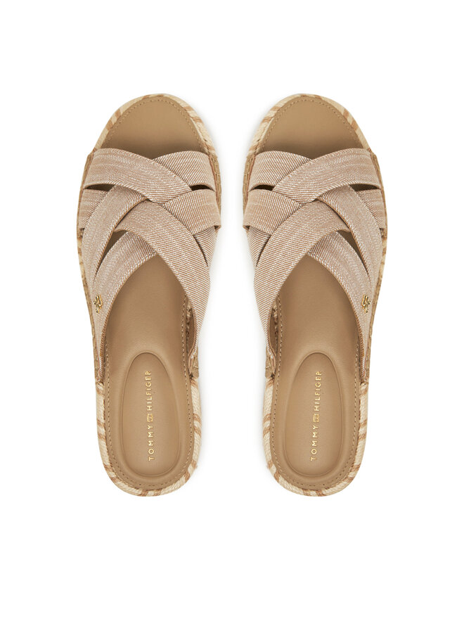 Tommy Hilfiger Espadrile Tommy Hilfiger Chambray Espadrille Mule FW0FW08501 Bej