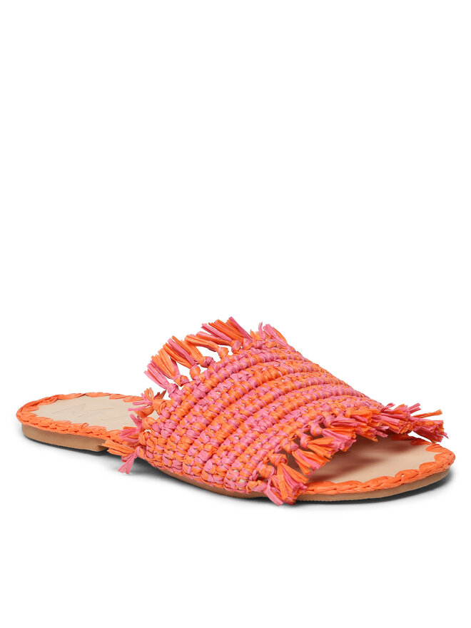 Ciabatte Manebi Fringed Knots Raffia Leather Sandals V 3.2 Y0 Rosa escarpe