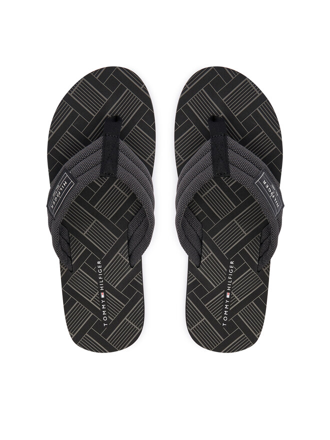 Tommy Hilfiger Zehentrenner Tommy Hilfiger Flag Patch Beach FM0FM06004 Schwarz