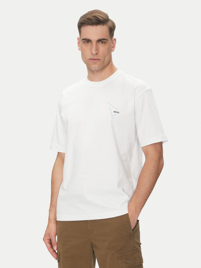 BOSS BOSS Marškinėliai 50546374 Balta Relaxed Fit