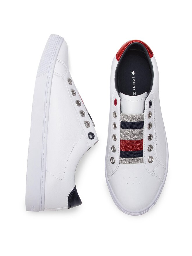 Sneakers Tommy Hilfiger Tommy Elastic Essential Sneaker FW0FW03707 Blanc chaussures