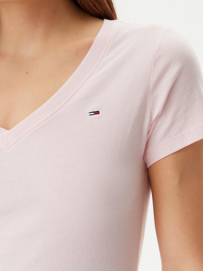 Tommy Jeans Tommy Jeans Marškinėliai DW0DW20458 Rožinė Slim Fit