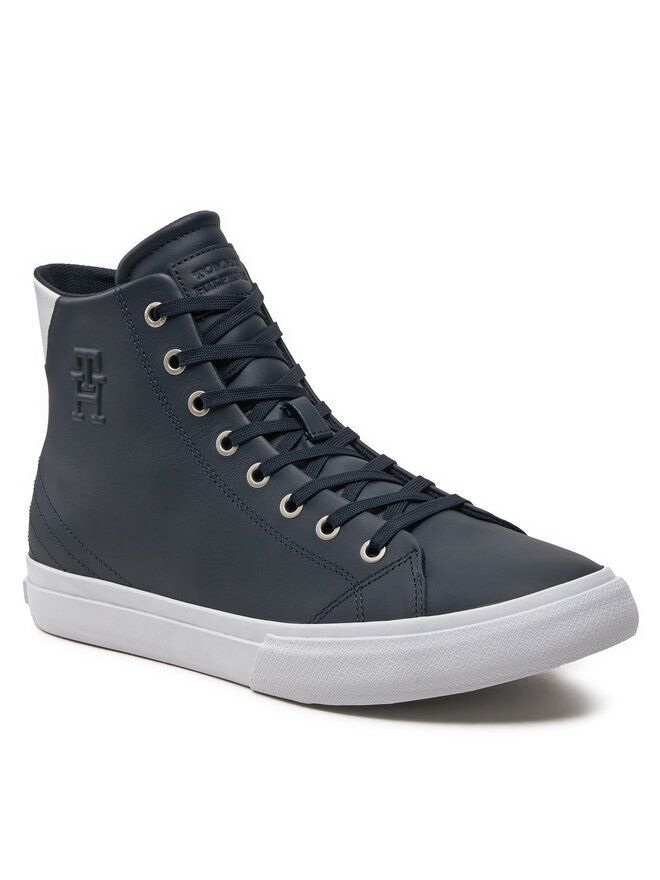 Tommy Hilfiger Sneakersy Tommy Hilfiger Th Hi Vulc Street Lth Ess FM0FM04897 Modrá